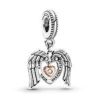 Серебряный шарм Pandora Сердце с крыльями ангела 789296C01 GM