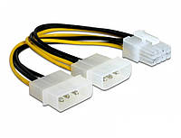 Кабель живлення внутрішній Delock PCIePower 8p-MoleXx2 M M 0.15m Y-кабель (70.08.2397) KP, код: 7455047