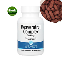 Lake Avenue Nutrition, Resveratrol Complex, комплекс із ресвератролом, 500 мг, 60 капсул