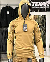 Легке худі Helikon Range Hoodie TopCool-Olive Green/Black,тактичне худі з капюшоном койот для військових з дихаючого матеріалу