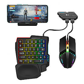 Комплект міні клавіатура миша для телефону перехідник конвертер pubg пабг cod Mix SE Plus ігровий адаптер