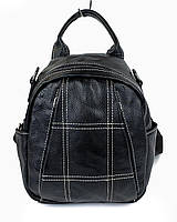 Маленький женский кожаный рюкзак JZ NS87022 черный GM