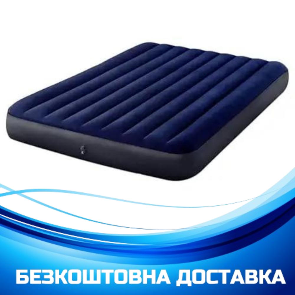 Надувний двомісний матрац (152х203х25 см) Intex 64759 Синій, фото 1