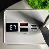 🤍Універсальний повербанк PowerBank 40000 mAh з LED дісплеєм та ліхтарем Білий, фото 2