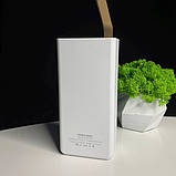 🤍Універсальний повербанк PowerBank 40000 mAh з LED дісплеєм та ліхтарем Білий, фото 4