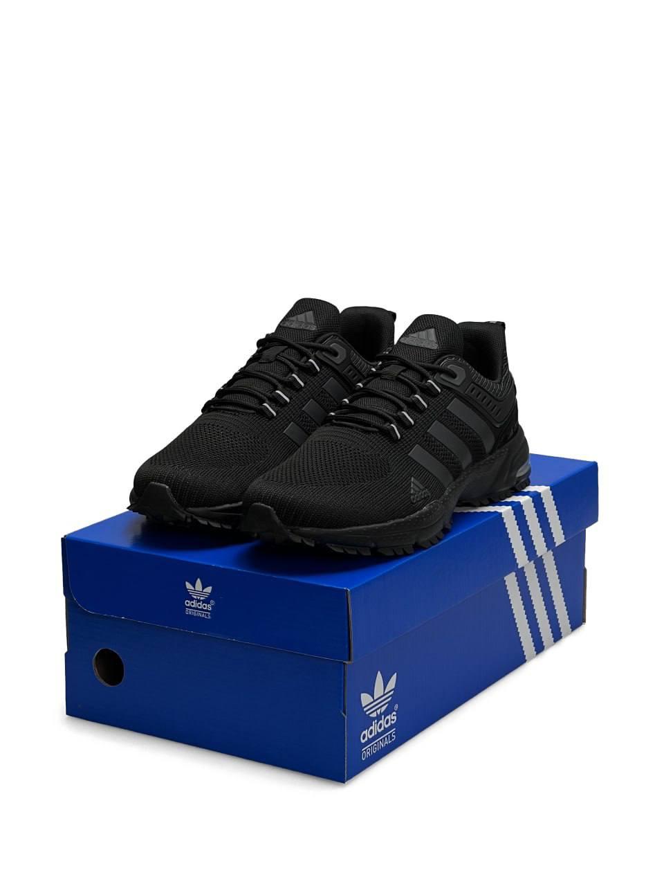 Чоловічі кросівки Adidas Marathon All Black (Чорні) Взуття Адідас Маратон текстиль сітка демісезон