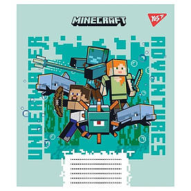 Зошит шкільний в лінію 12 аркушів YES, Minecraft Майнкрафт