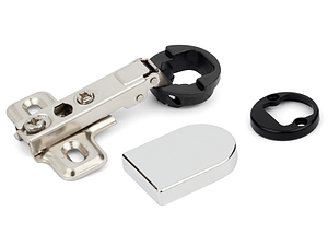 Завіса меблева накладна GIFF для скла Slide-on  d=26 H=0 нікель