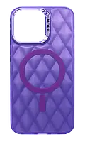 Чохол-накладка Luxary Romb Magsafe для iPhone 15 Pro Max Violet
