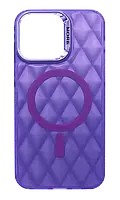 Чохол-накладка Luxary Romb Magsafe для iPhone 14 Pro Max Violet