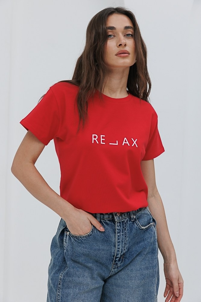 Жіноча фуболка з написом RELAX, фото 1