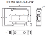 Ввідна силова клема EDBJ-1x35-1x35 (125A, 1000V AC/1500V DC, IN: 1x35, OUT: 1x35, сіра), фото 2