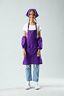 Фартух для праці і творчості підлітковий з косинкою 11-18 років (фіолетовий)