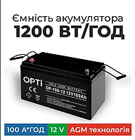 Универсальная аккумуляторная батарея 12В на 100 ампер для ДБЖ, ИБП, Акб 100 ач