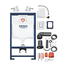 Комплект 4 в 1: Інсталяція Grohe Rapid SL 3 в 1 38772001 + Унітаз безобідковий Kroner Armada WHI513636 RIMLESS, фото 5