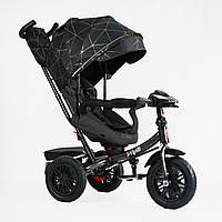Детский велосипед коляска Best Trike Perfetto 8066 / 410-02 поворот сиденья, надувные колеса, черный