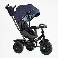 Детский велосипед коляска Best Trike Perfetto 8066 / 511-36 поворот сиденья, надувные колеса, синий