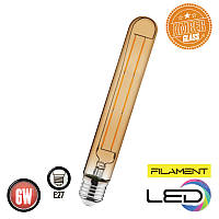 Лампа винтажная светодиодная (ретро) "RUSTIC TUBE - 6" 6W Filament led 2200К E27