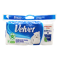 Туалетная бумага Velvet Soft White трехслойная 150 отрывов 8 рулонов UL, код: 7723536