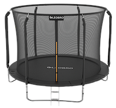 Дитячий садовий Батут із внутрішньою захисною сіткою 252 см LEOBRO Premium 8FT BLACK, фото 3