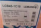 Автоматичний вимикач малогабаритний 1 полюс 1P 10A Lemanso LCB45-1C10 тип С 50Гц, фото 10