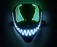 Неоновая маска Веном. Карнавальная Led маска Venom
