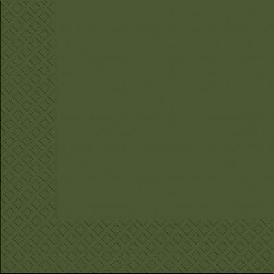 Серветки паперові тришарові кольору хакі 33х33см (18шт.) в уп.