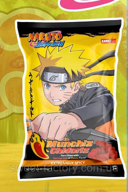 NARUTO ラバスト Чипсы Naruto Shippuden Munchiz Chidoriz Red Hot Chili Cheese 110g
