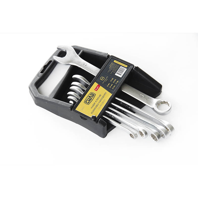 СИЛА Набір ключів ріжково-накидних CrV 6 шт. (8,10,12,13,14,17 мм), фото 1