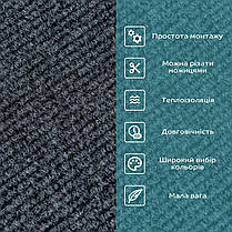 Самоклеюча плитка під ковролін темно-сіра 600х600х4,5мм SW-00001288, фото 4