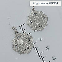 Иконка кулон на шею Богородица 2*2см серебряная бижутерия Xuping