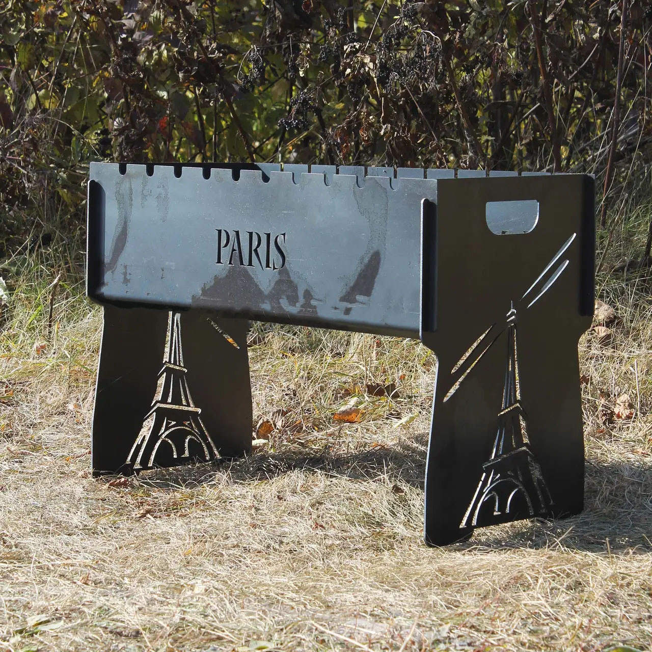 Мангал на 8 шт розбірний з індивідуальним гравіюванням - PARIS. Подарунковий мангал, фото 1