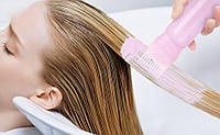 Аплікатор для фарбування волосся та нанесення олії, пляшка з пензлем 120 мл. Рожевий