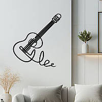 Деревянная картина на стену в спальню, декоративное панно из дерева "Под Гитару", стиль лофт 60x70 см
