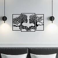 Интерьерная картина на стену, декор в комнату "Деревья и Люди", стиль минимализм 30x50 см