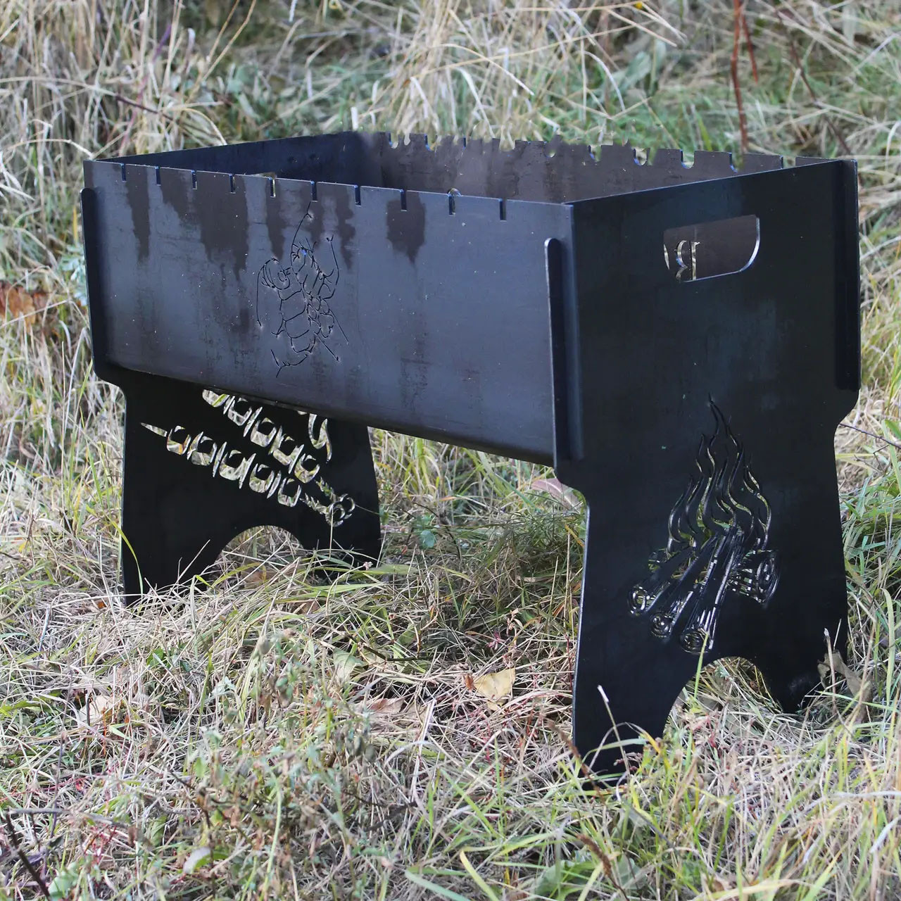 Мангал розбірний на 8 шт з індивідуальним гравіюванням – на подарунок. Мангал для подарунка, фото 1