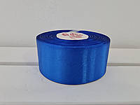 Синяя лента 40 мм для декорирования букетов из мыльных цветов