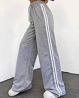 Женские штаны с лампасами, в стиле оверсайз, меланж