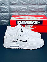 Мужские кроссовки Nike Air Max 90 Белые кожаные красовки Найк Аир Макс 90 чоловічі кросівки білі Найк Аір Макс демисезон, 40, 38
