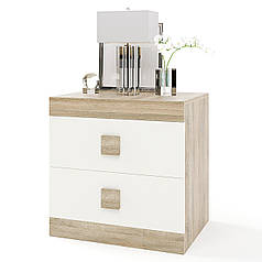 Тумба біля ліжка Еверест Соната 50х38х50 сонома + білий (DTM-2075)