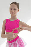 Топ і шорти з сіткою для художньої гімнастики для дівчинки з біфлексу Жасмин р. 26-44, фото 2