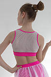 Топ і шорти з сіткою для художньої гімнастики для дівчинки з біфлексу Жасмин р. 26-44, фото 3