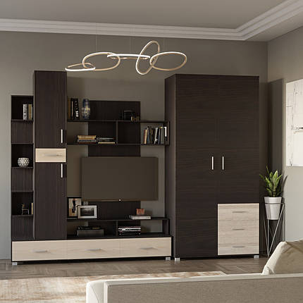 Стінка Еверест Бриз + Шафа ШП-4 венге + дуб молочний (DTM-2331), фото 1