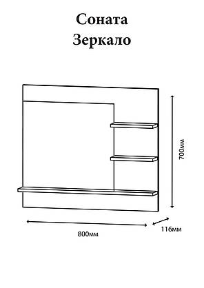 Дзеркало 800 Еверест венге темний (DTM-2142), фото 3