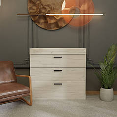 Комод Еверест на 3 ящики Соната-1 80х38х75 дуб крафт білий (DTM-2693)