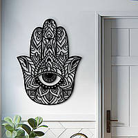 Деревянный декор для дома, декоративное панно на стену "Рука Хамса", стиль лофт 40x30 см