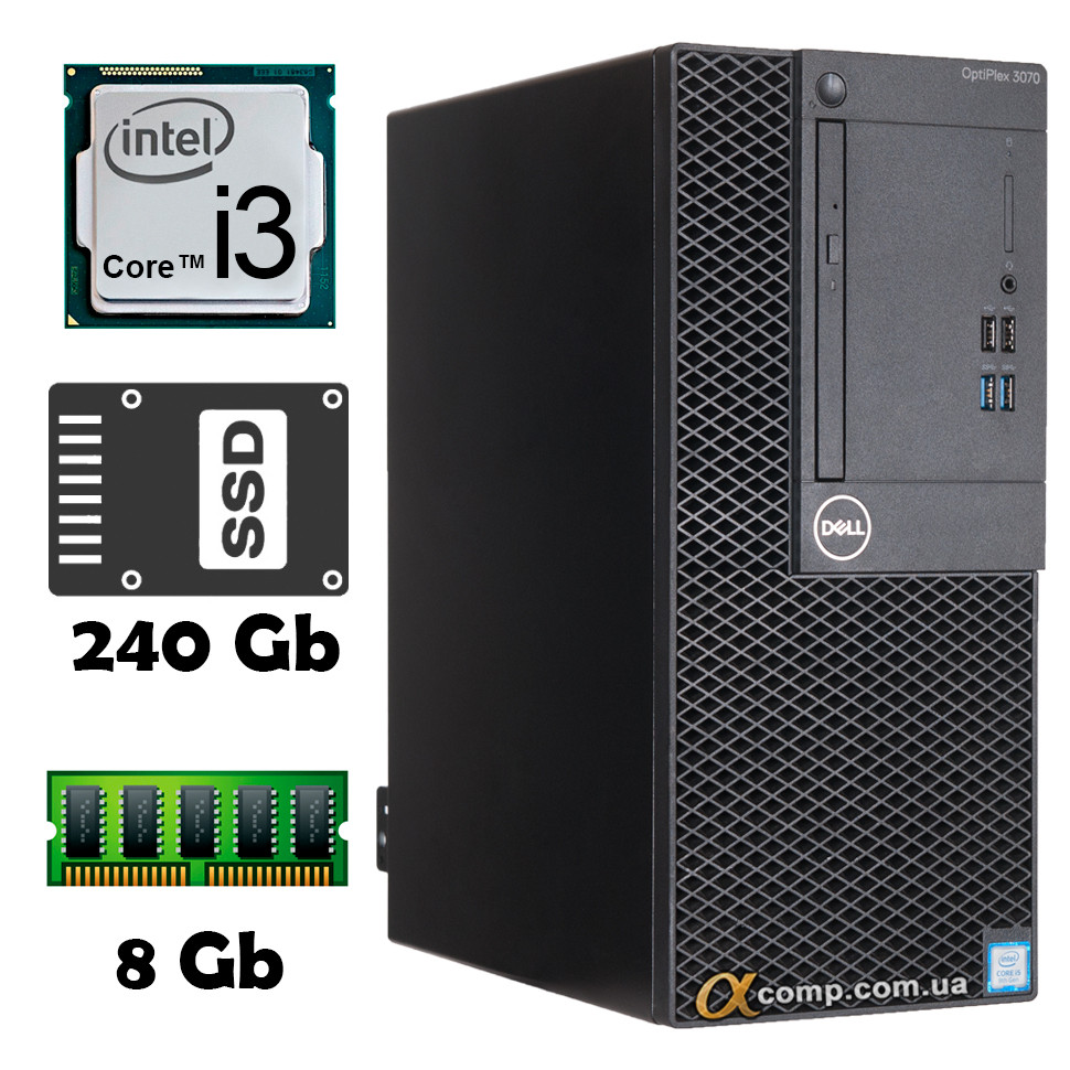 Dell OptiPlex 3070 MT (i3 9100 • 8Gb • ssd 240Gb) БВ, фото 1
