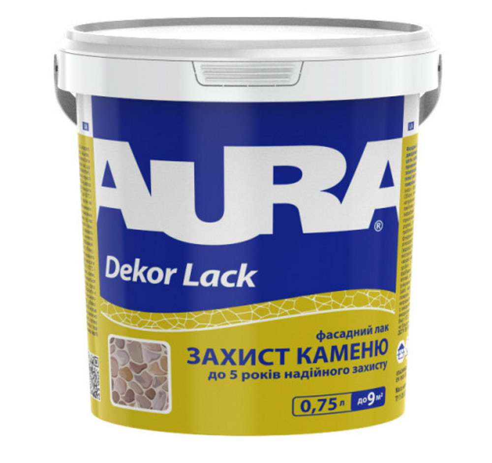 Лак для каменю фасадний AURA Dekor Lack, з ефектом мокрого каменю, 0,75л