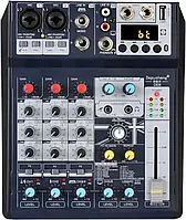 Depusheng DE8 Mini 8-канальный звуковой DJ-микшер, консоль реверберации, USB-микшер звуковой карты аудиомикшер