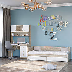 Спальня Дитяча Еверест Соната Комплект 9 (модульна - 3 елементи) дуб сонома + білий (DTM-2594)